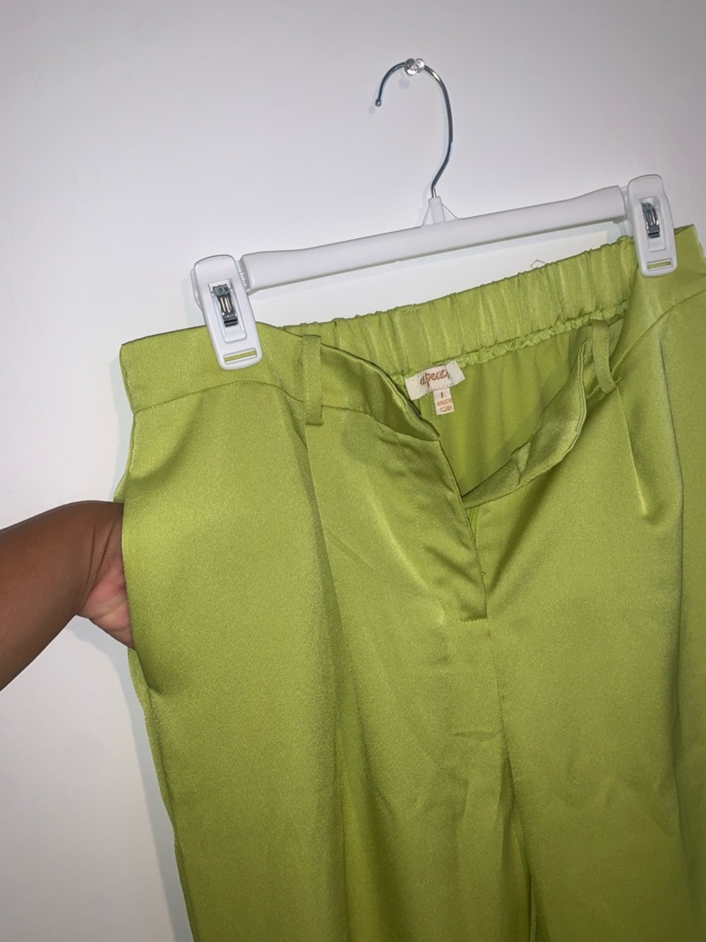 Women's Lime Green Three-Piece Pant Set with Belt - Picture 10 of 13